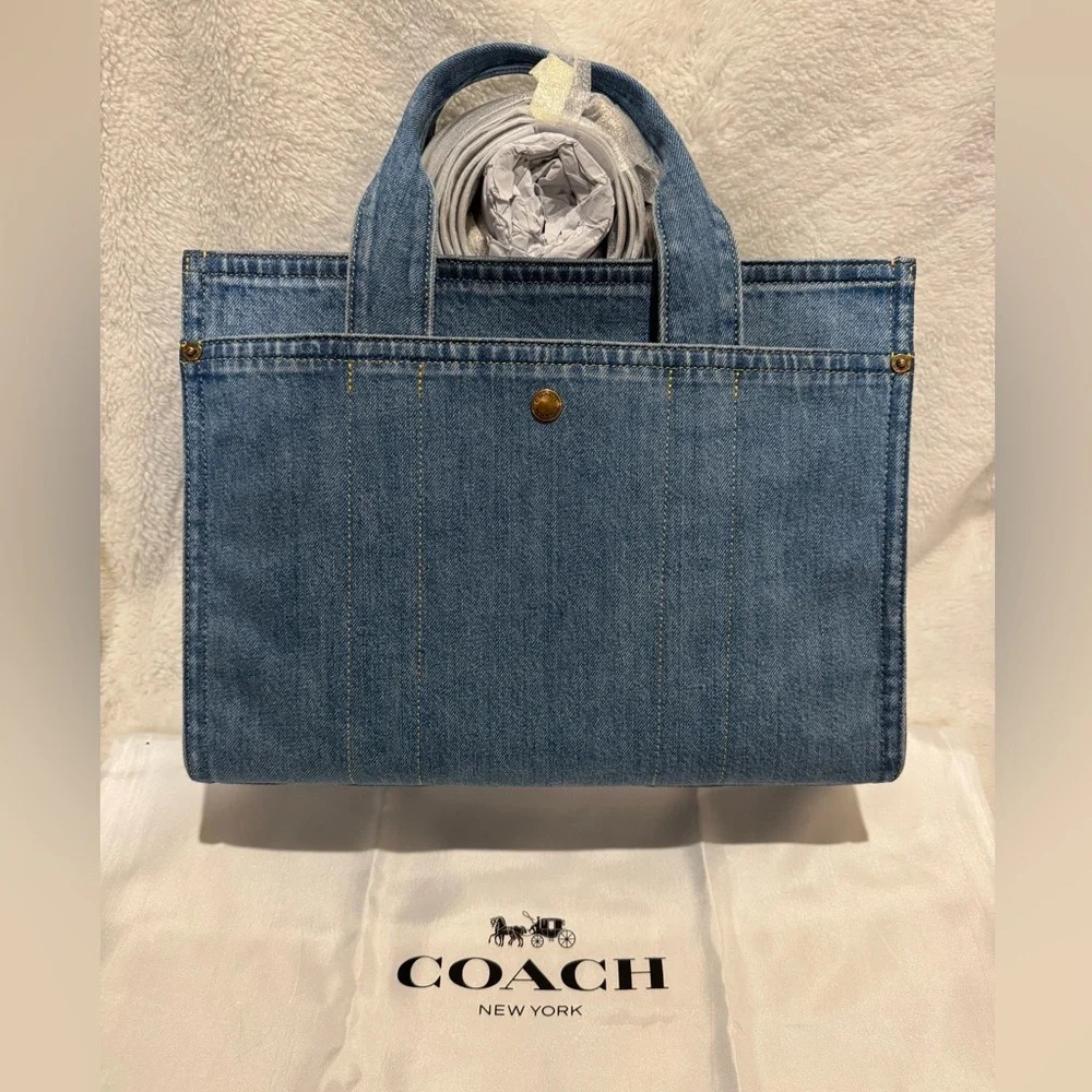 Coach Cargo Tote in Indigo Denim NWT CR657 Medium - fits 13” laptop - Picture 2 of 8